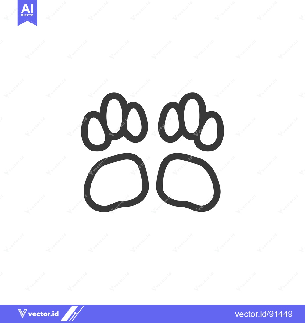 Premium Vector dari Two animal paw prints displayed in a minimalistic design style