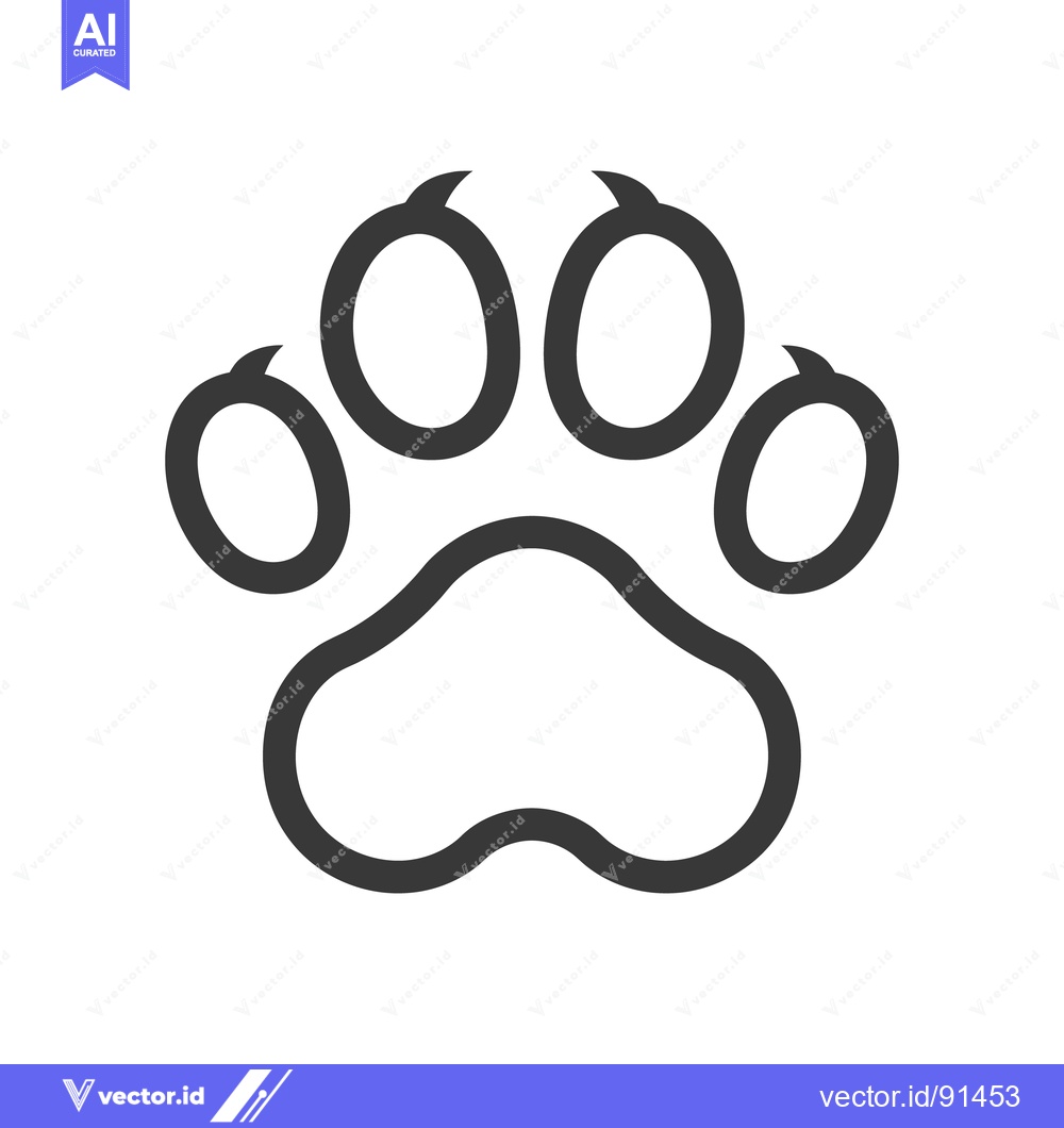 Premium Vector of A simple graphic black and white representation of a paw print