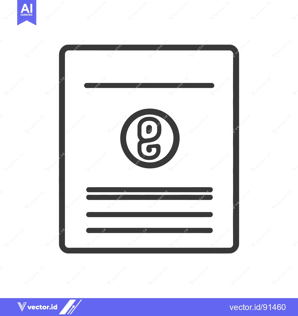Premium Vector of Document containing a circular symbol with a unique letter