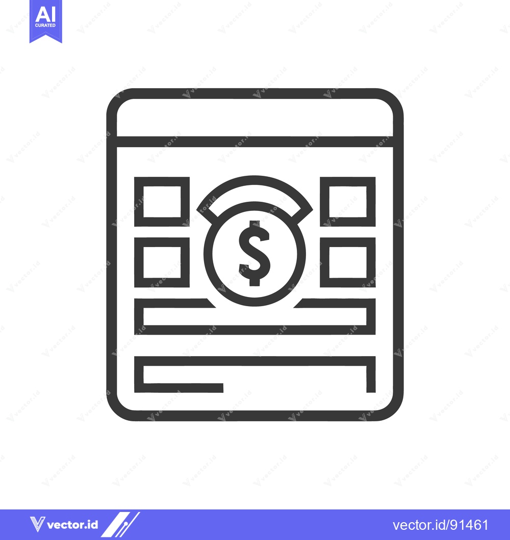 Premium Vector of A simple calculator icon with the dollar symbol depicted prominently