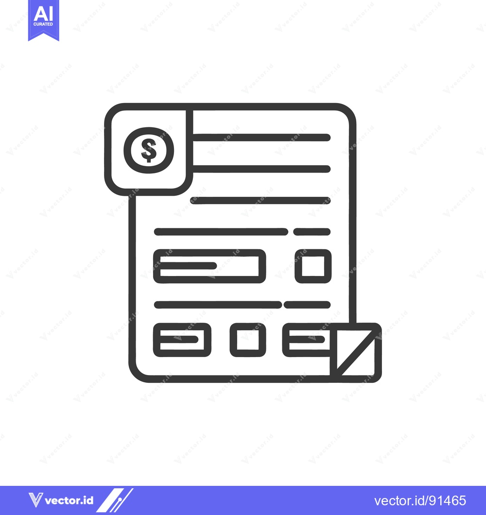 Premium Vector dari A black and white line drawing of a financial document