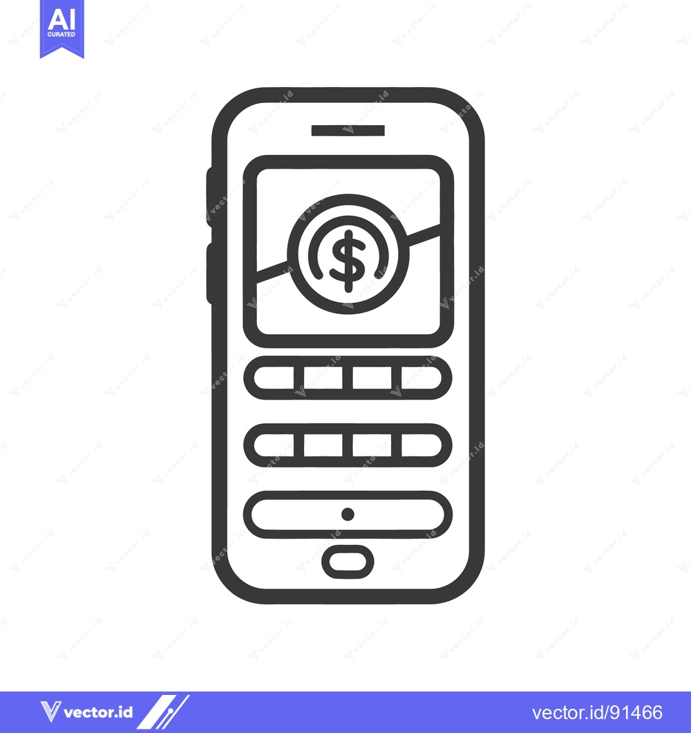 Premium Vector dari A smartphone screen displays a digital financial transaction icon clea
