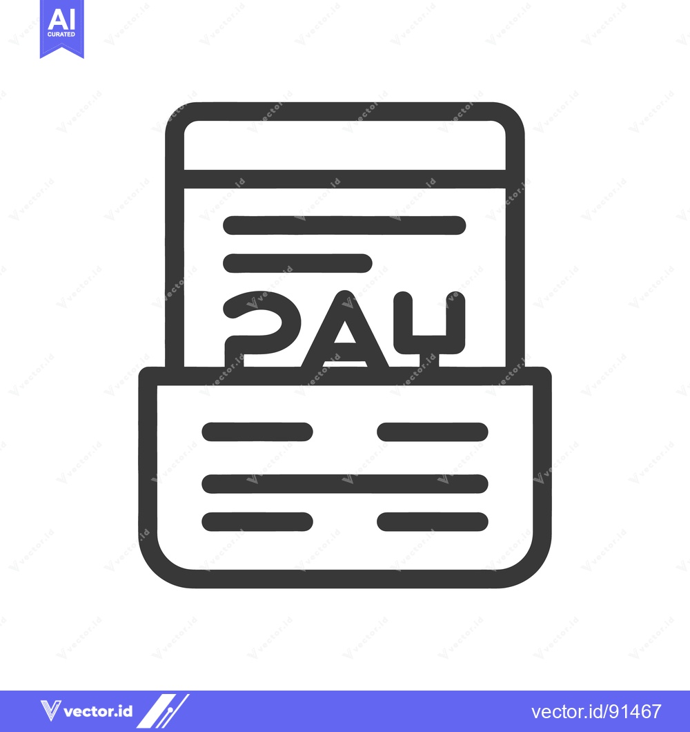 Premium Vector dari Simple icon depicting a document with the word pay on it