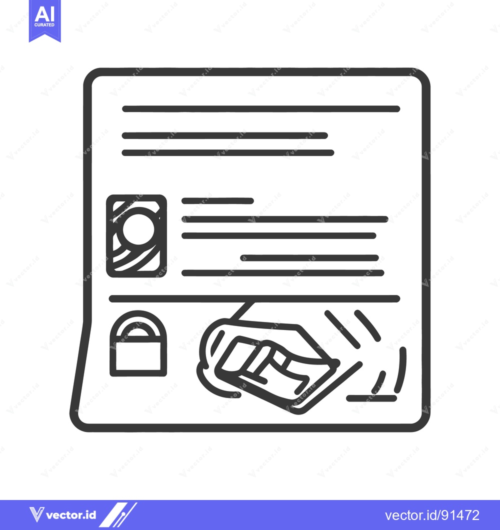 Premium Vector of A hand scanning a card on a document with icons showing data