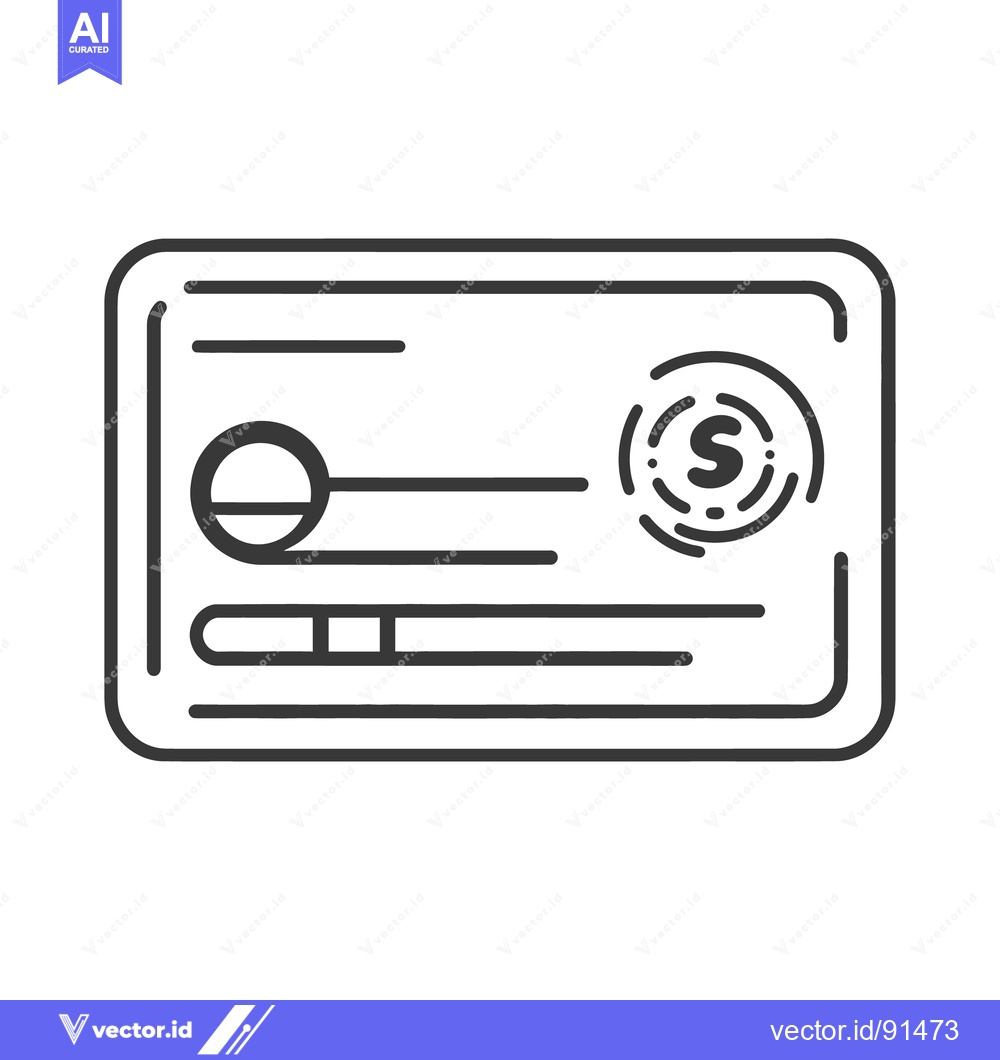 Premium Vector dari An illustrated symbol of a card with rounded rectangle outline
