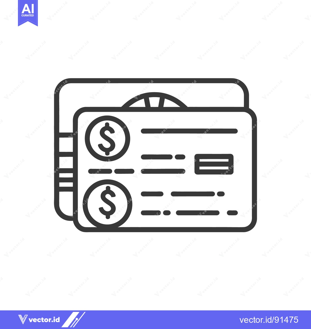 Premium Vector dari Two stacked credit cards with dollar symbols displayed prominently on