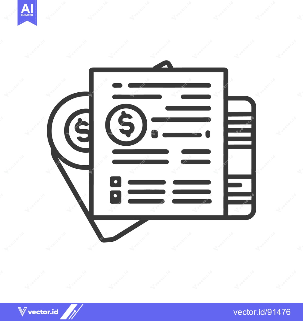 Premium Vector dari An outlined illustration of financial papers with money symbol