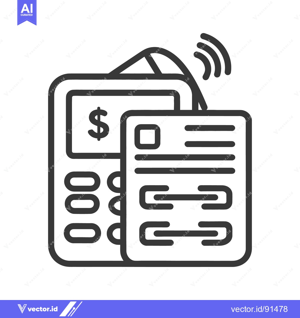 Premium Vector dari Payment terminal and card icon illustrating modern financial transacti