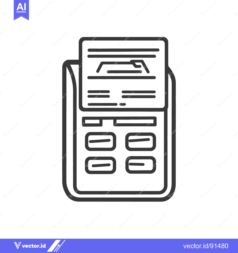 Premium Vector of An illustration shows a credit card machine with a receipt