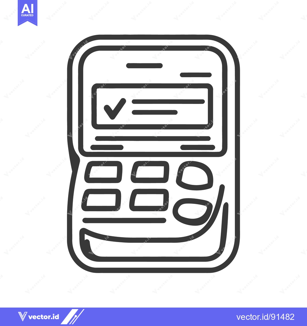 Premium Vector of A black line drawing depicting a payment processing machine showing ap