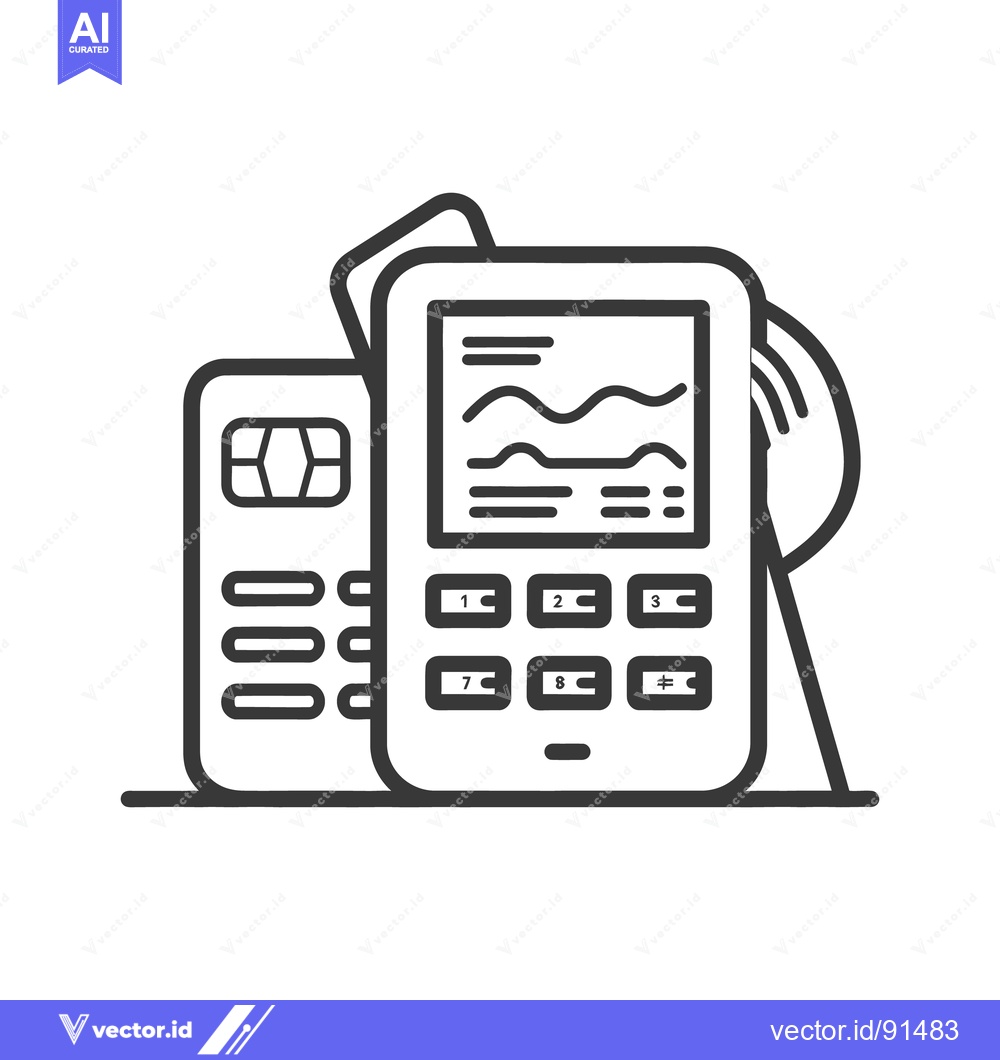 Premium Vector dari Simple black and white drawing of a credit card reader