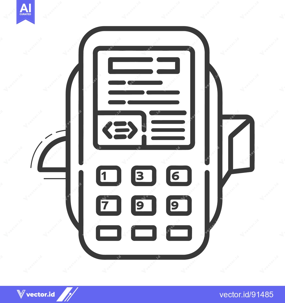 Premium Vector dari An illustration of a payment processing device with display and keypad