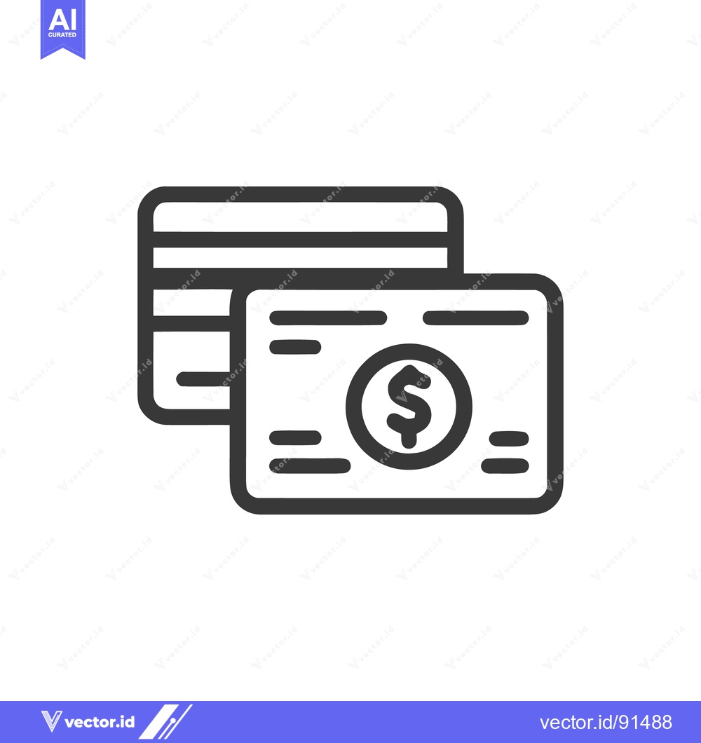 Premium Vector of Minimalist Icon: Credit Card and Dollar Bill for Finance