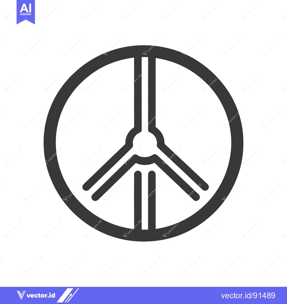 Premium Vector dari A simple black and white peace sign graphic on white