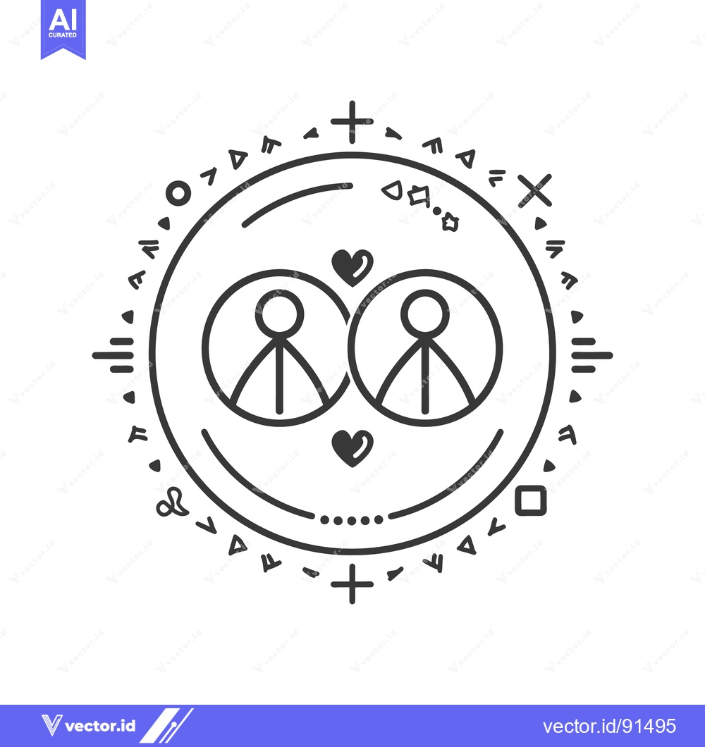Premium Vector of A minimalist black and white illustration depicting love and connectio
