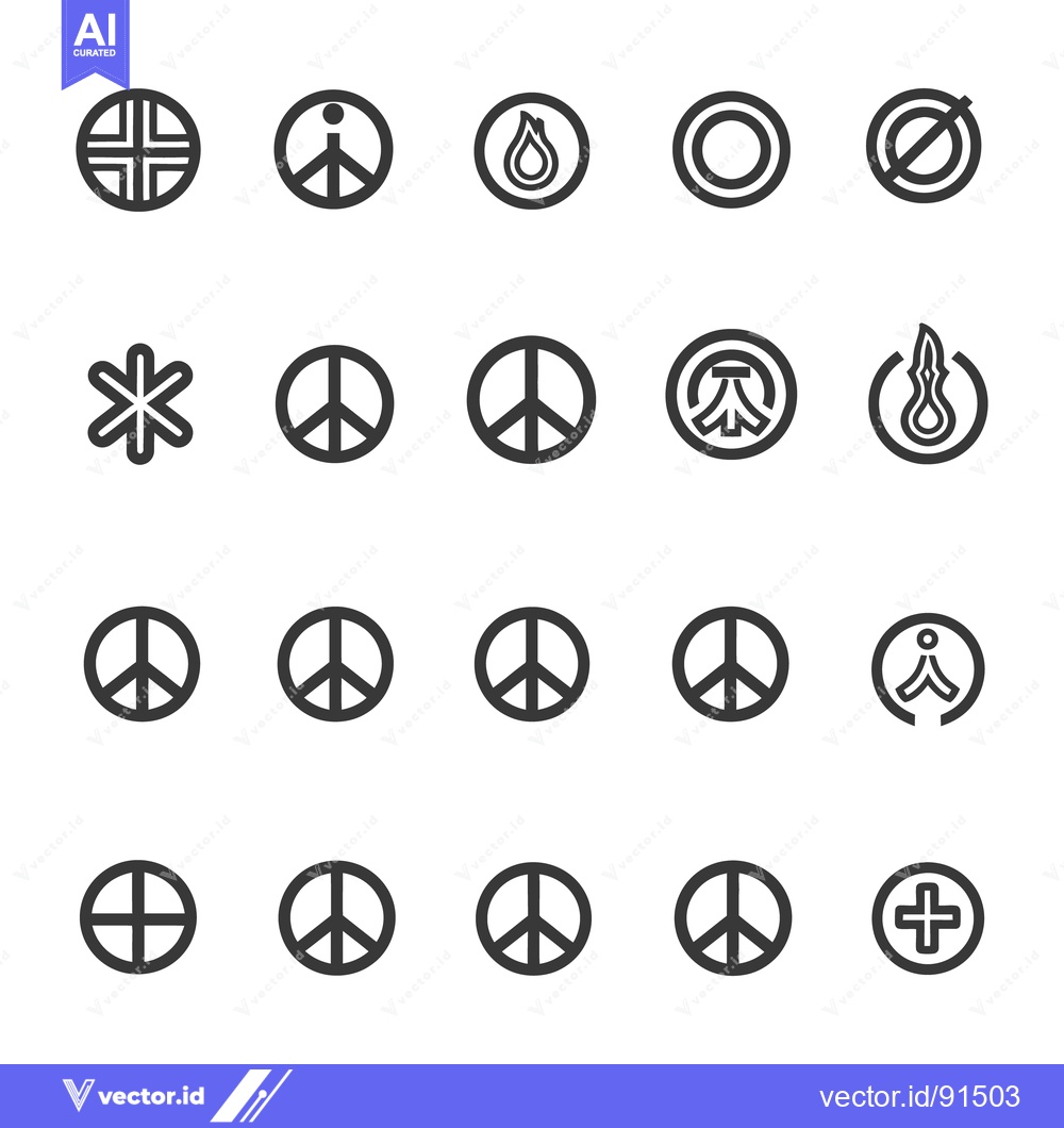 Premium Vector of Various symbolic illustrations of peace and other design elements show