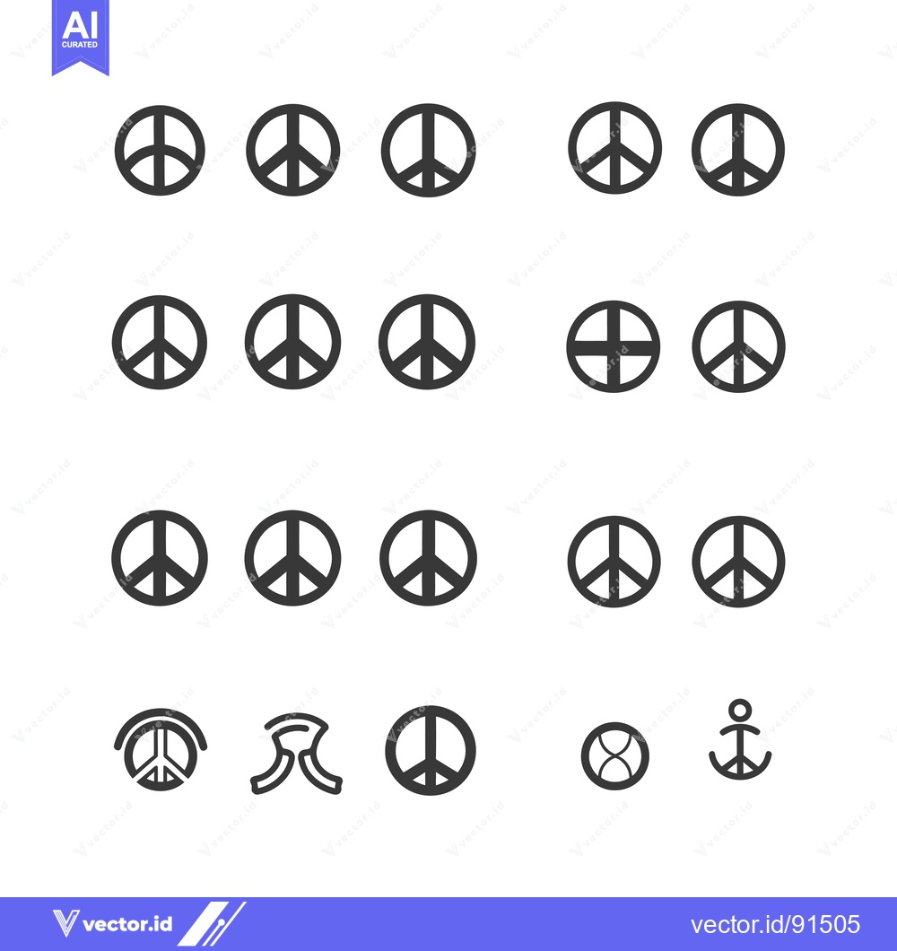 Premium Vector dari Peace Sign Variations and Related Symbols