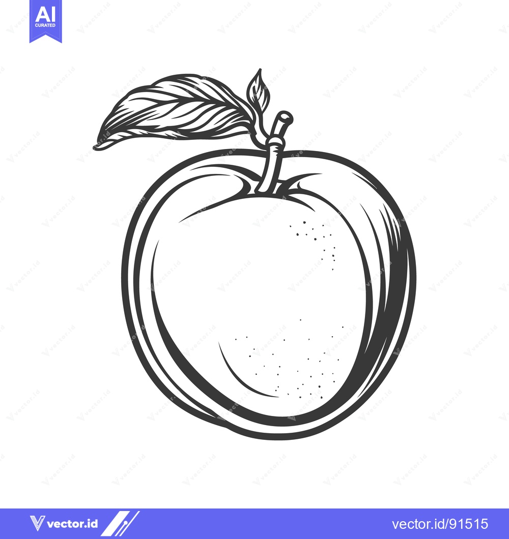 Premium Vector dari A simple monochrome illustration depicts a whole ripe piece of fruit