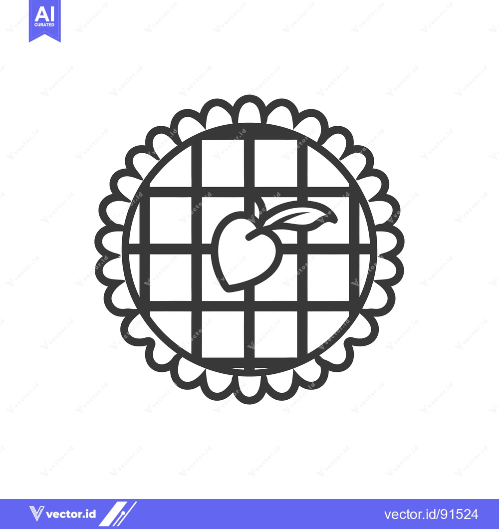 Premium Vector of Peach Pie with Lattice Crust and Decorative Edge