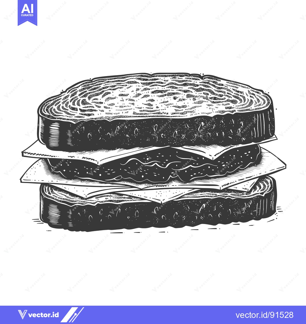 Premium Vector dari Illustration of a sandwich showing bread and other tasty ingredients