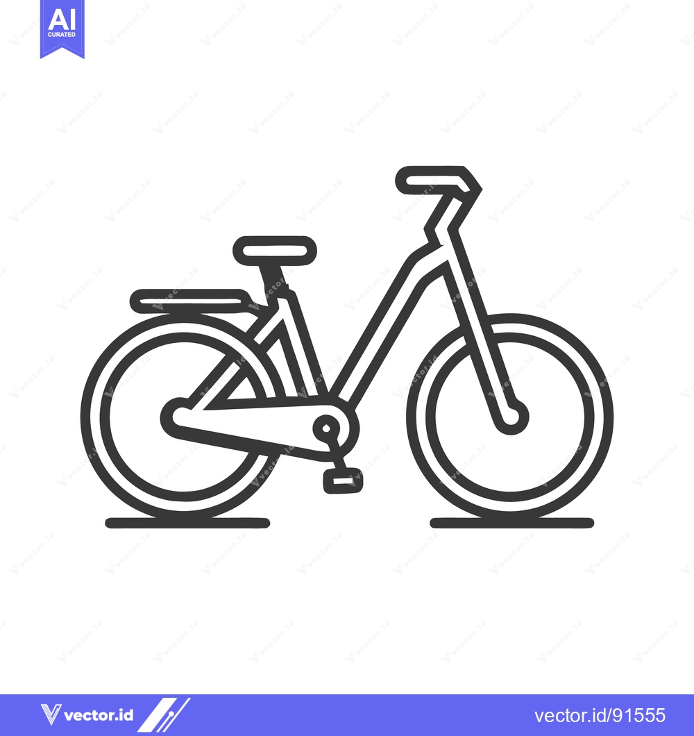 Premium Vector dari Minimalist Bicycle Icon: Clean Line Art Illustration on White Backgrou