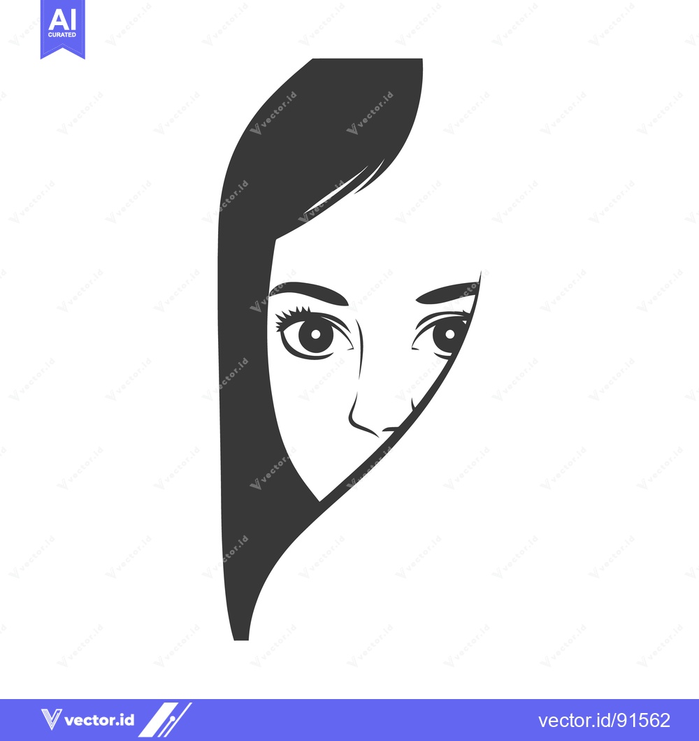 Premium Vector dari An illustration depicting a veiled woman staring intently forward