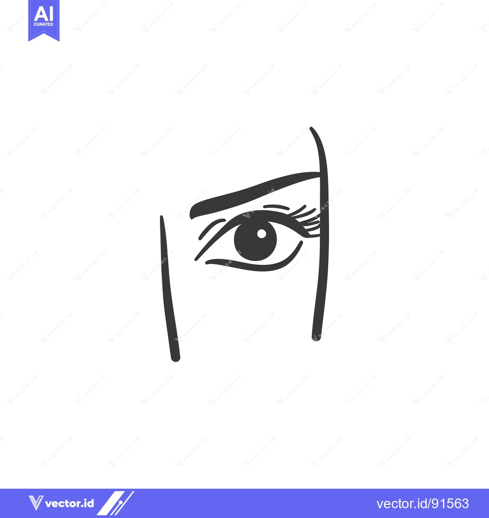 Premium Vector dari A simple black and white sketch of a human eye