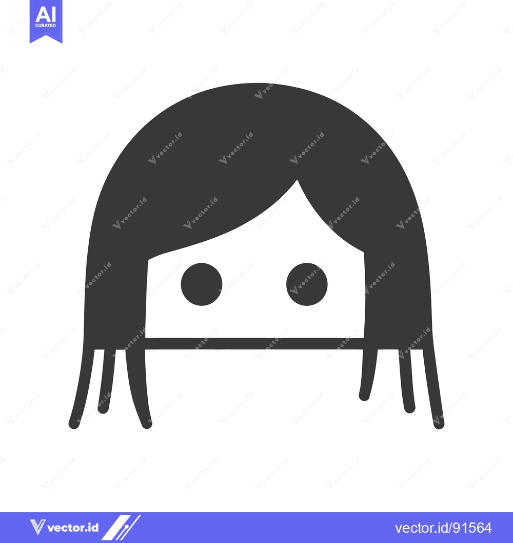 Premium Vector of Simplified Graphic Representation of a Woman with Long Hair