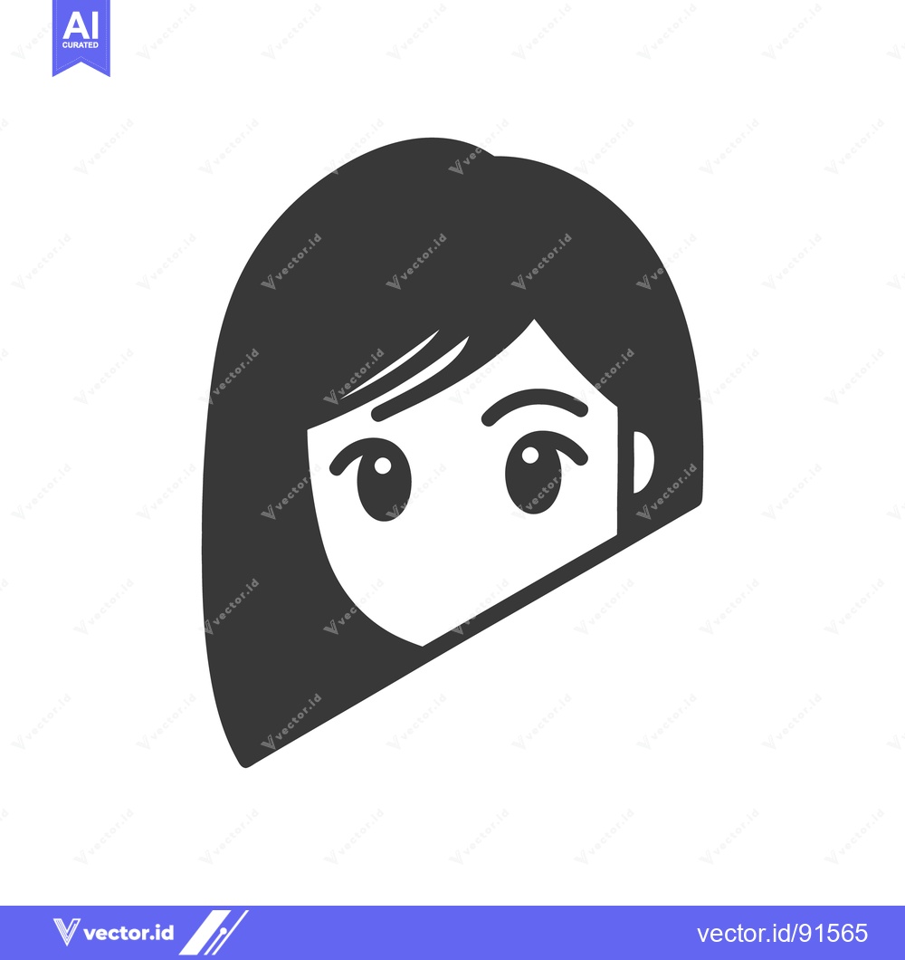 Premium Vector dari A simple and stylized illustration of a young female face