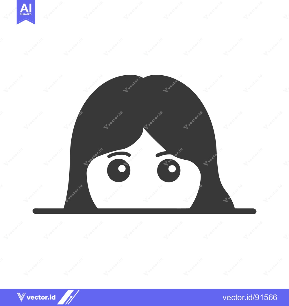 Premium Vector of A simple illustration of a woman peeking over a line