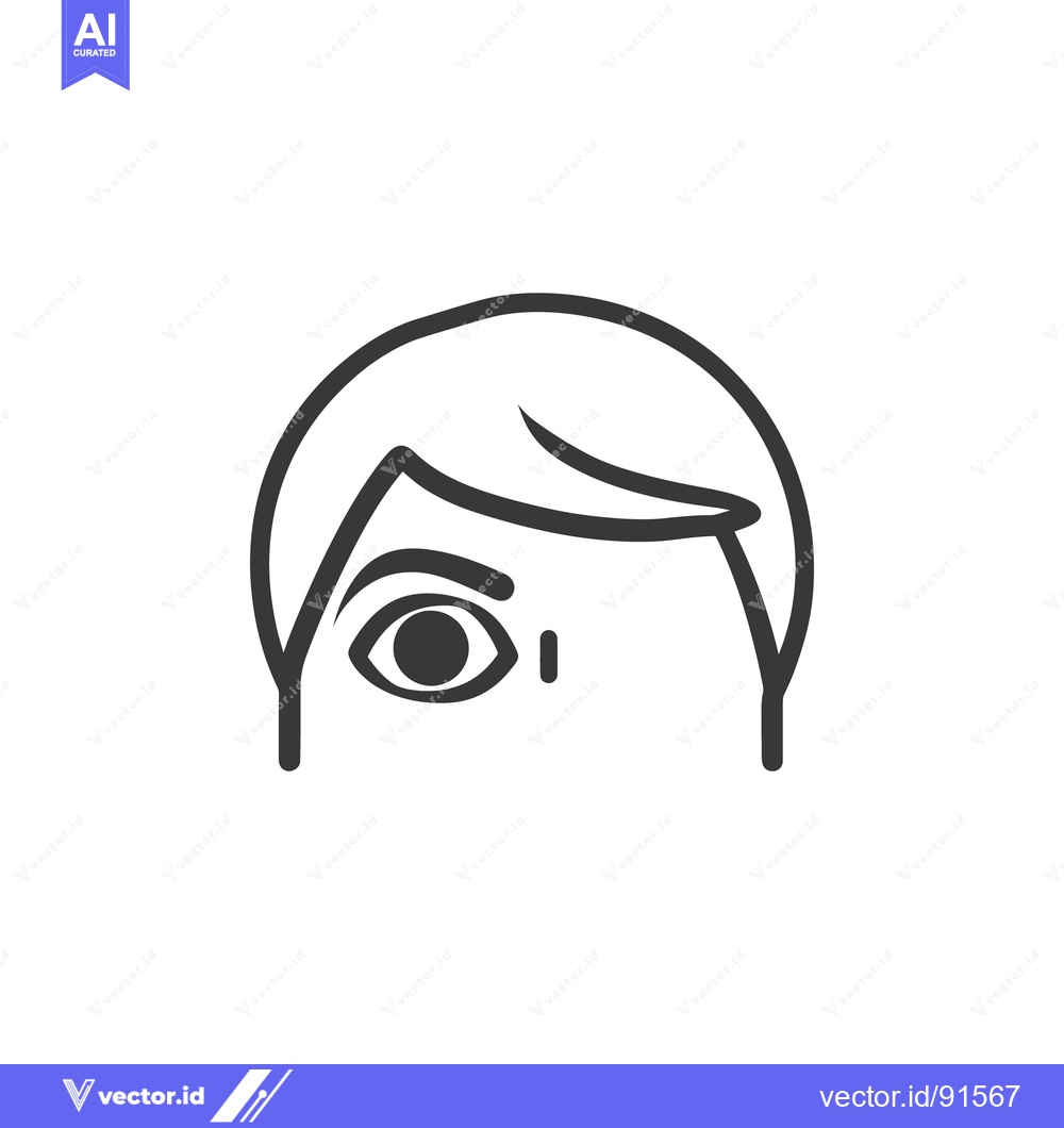 Premium Vector dari Simple monochrome illustration depicting the human eye and hair