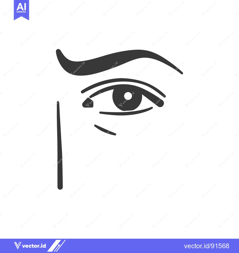 Premium Vector dari A minimalist black and white illustration of a human eye