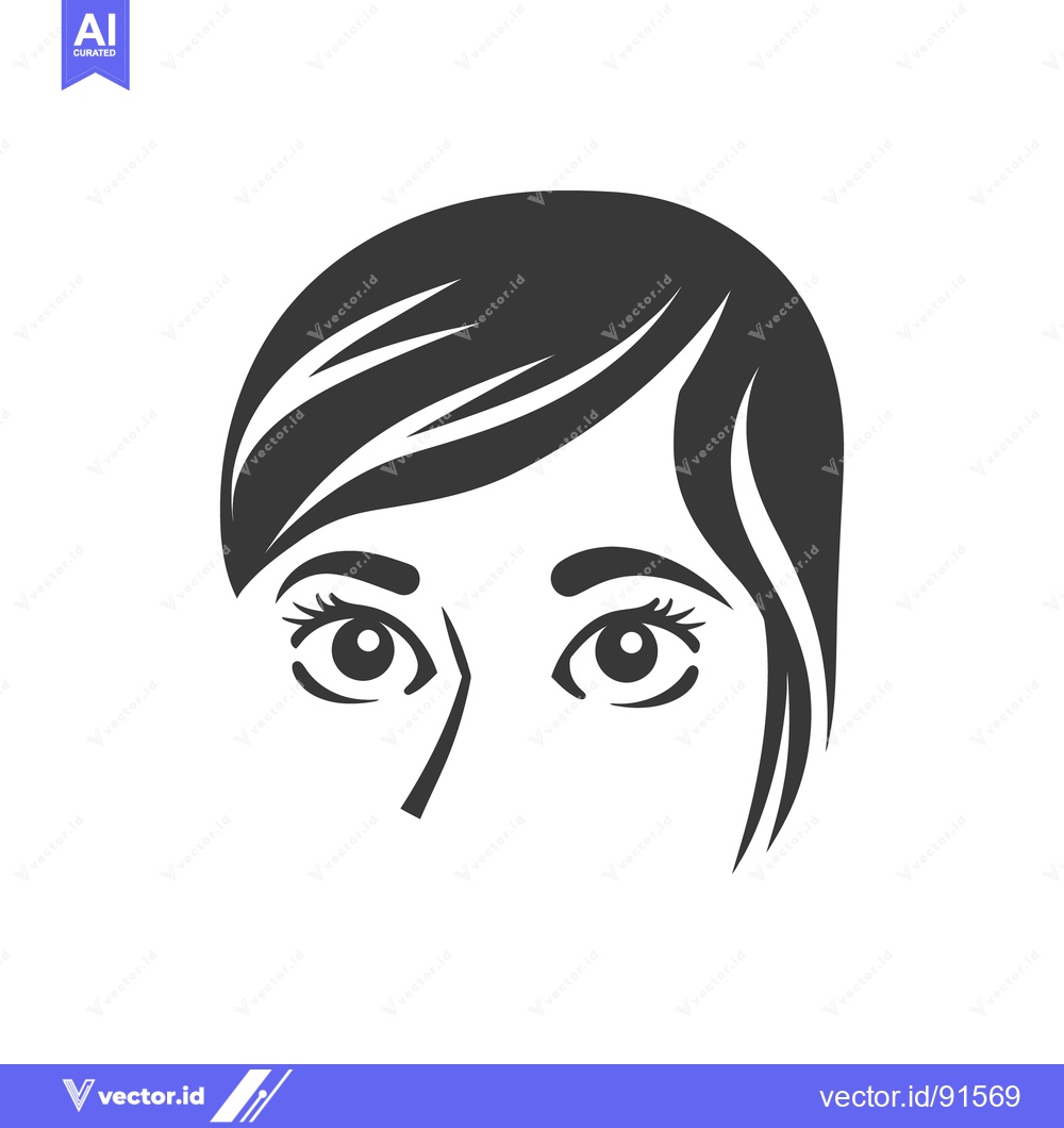 Premium Vector of Simple vector illustration of a womans eyes and part of her hair