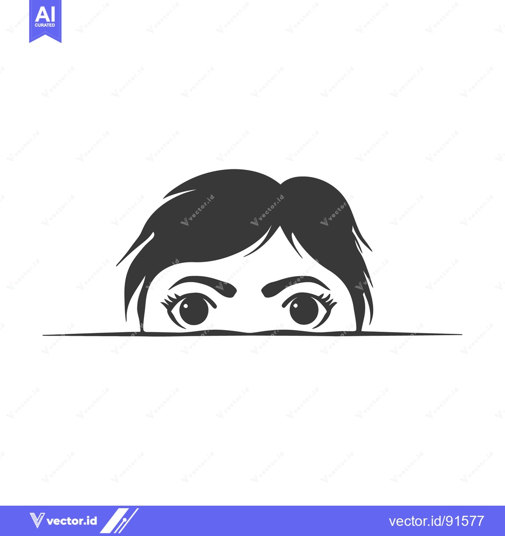 Premium Vector of A black and white illustration showing curious peering eyes