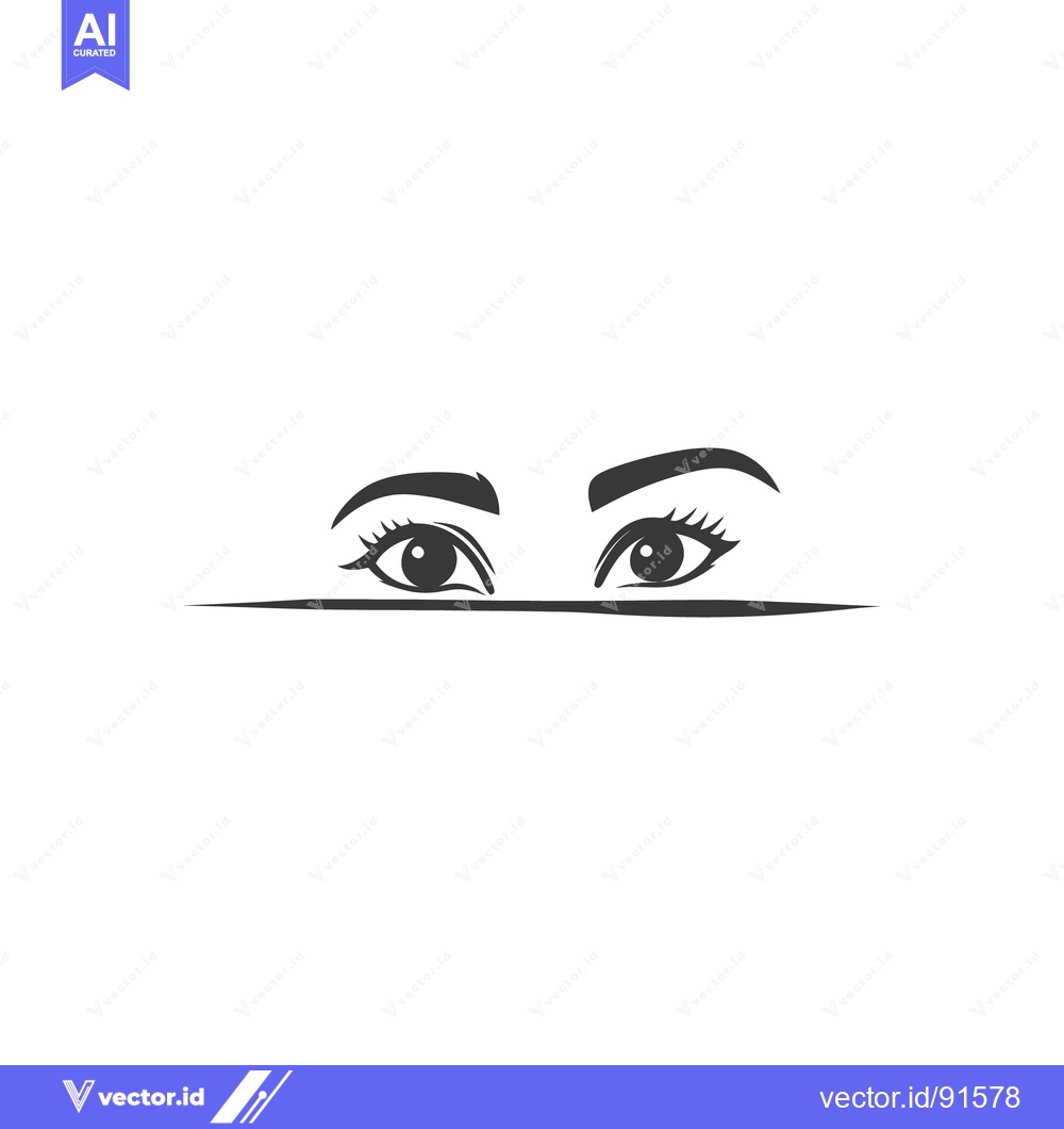 Premium Vector of Elegant depiction of eyes featuring eyebrows and long eyelashes