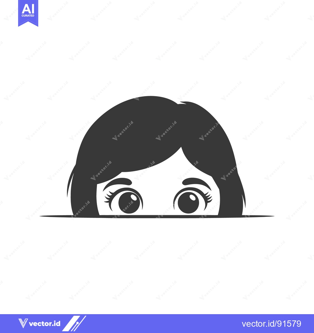 Premium Vector of A graphic illustration depicting a portion of a young female head
