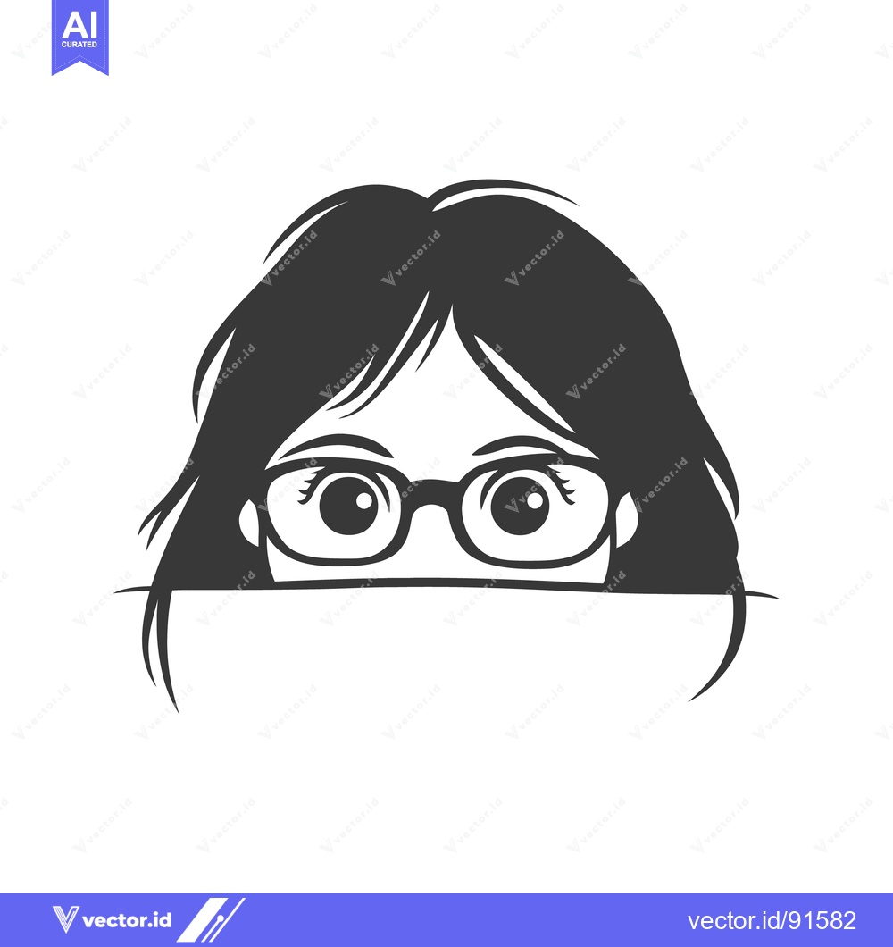 Premium Vector dari A black and white illustration of a person wearing glasses