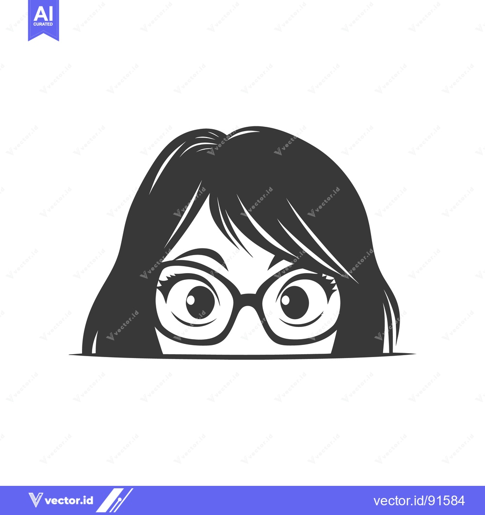 Premium Vector dari A cartoon depiction of a woman wearing glasses is visible