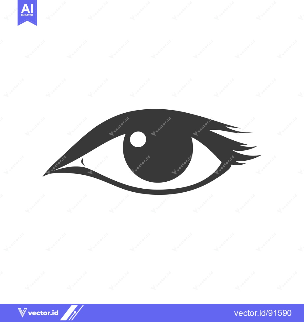 Premium Vector dari A simplified illustration of a single human eye in black color