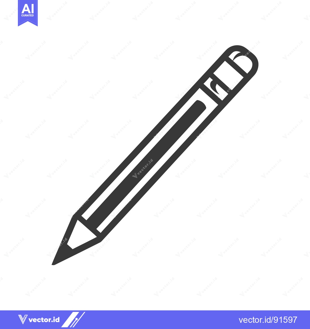 Premium Vector of A gray and white image depicting a wooden writing pencil