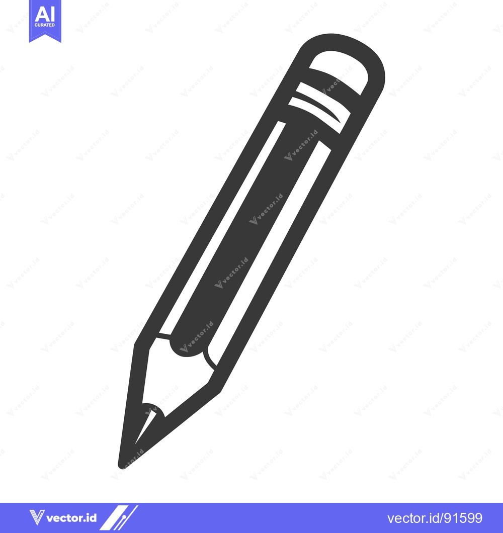 Premium Vector dari A monochrome illustration depicting a sharpened pencil on a white back