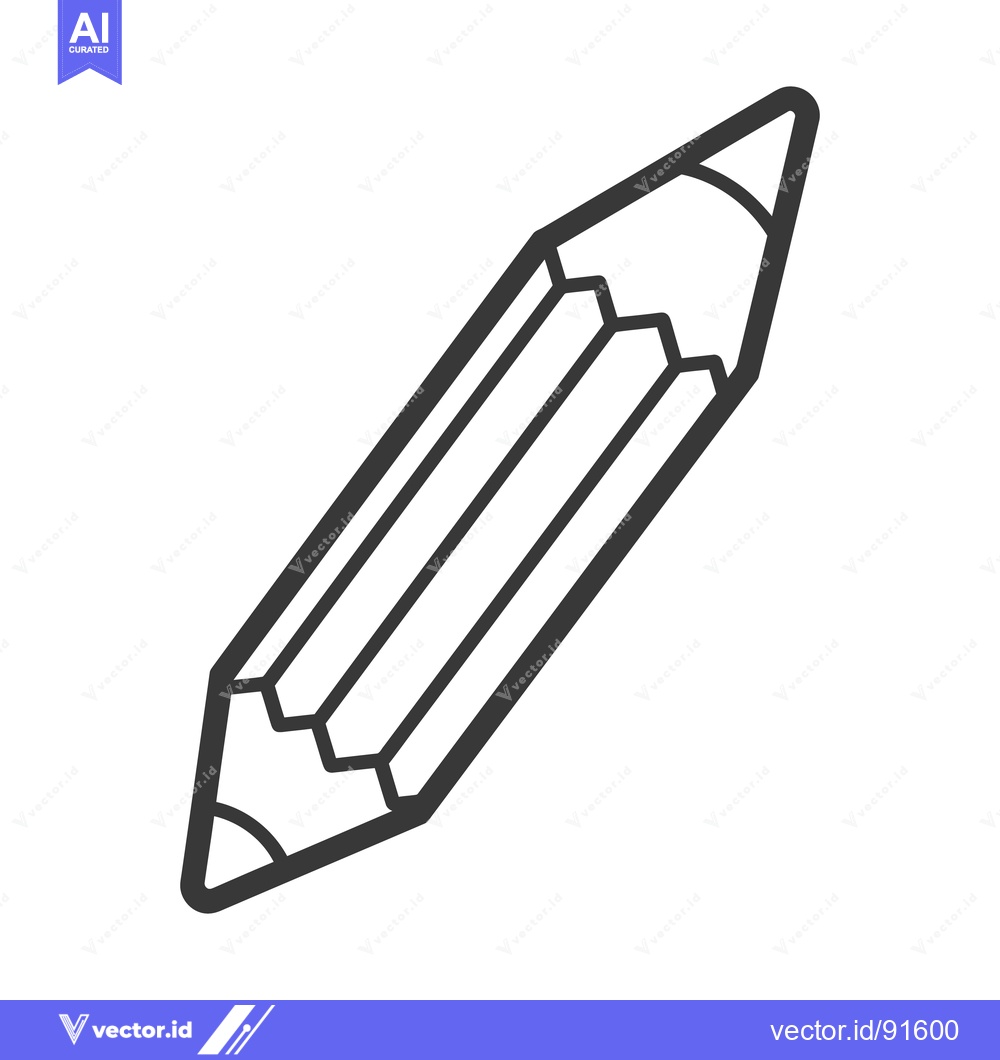 Premium Vector of A simple illustration of a sharpened pencil on white background