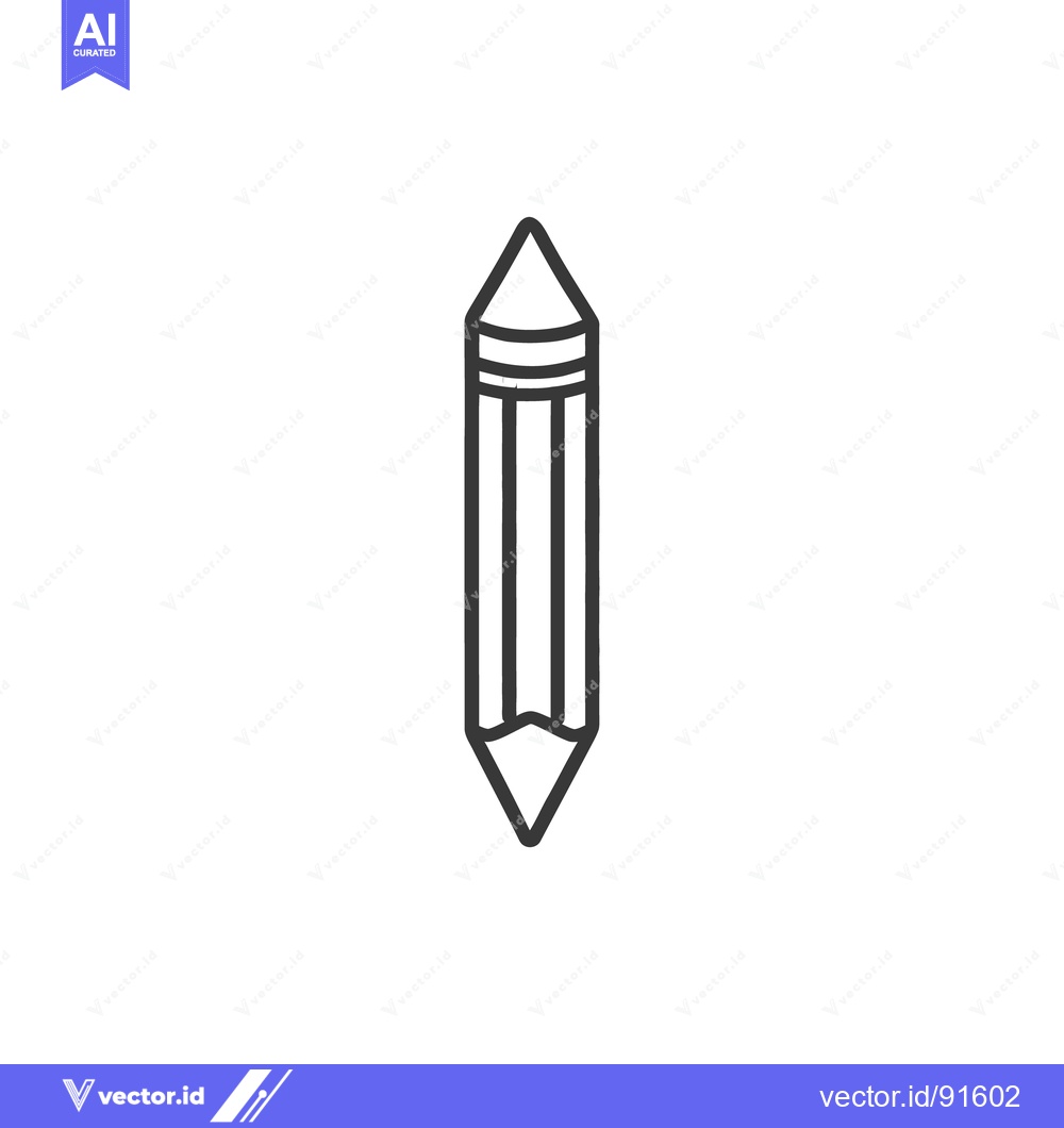 Premium Vector dari A simple illustration featuring a sharpened pencil in black outline