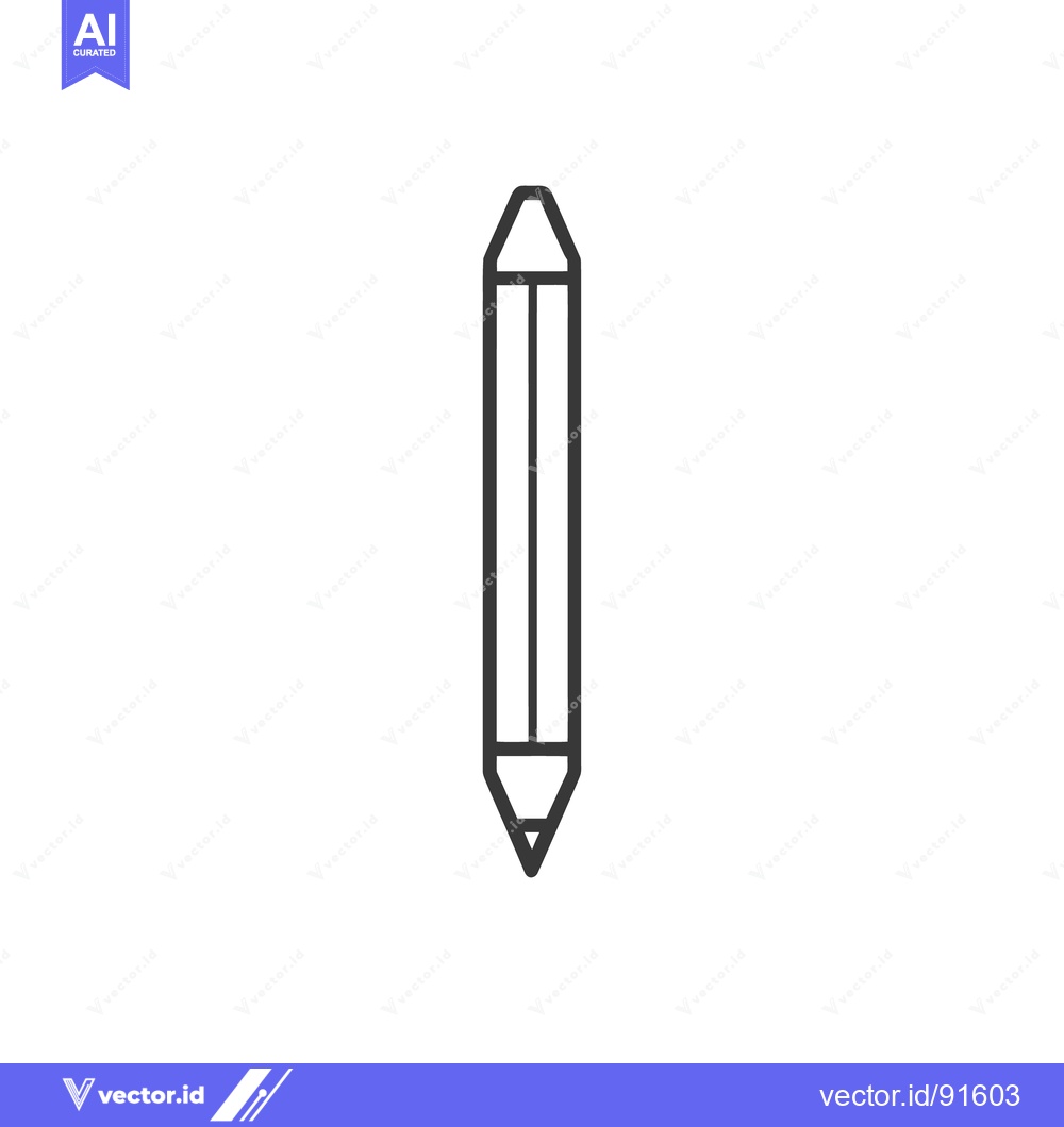Premium Vector of A simple black and white vector illustration of a pencil object