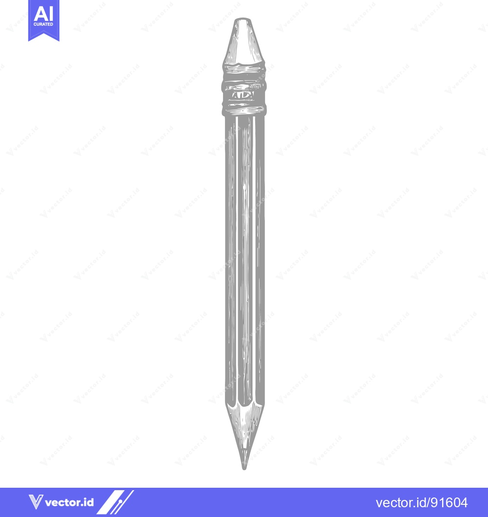 Premium Vector dari A simple pencil with a sharpened tip and eraser end