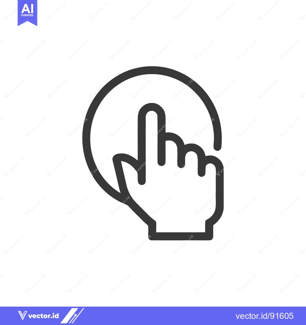 Premium Vector dari Finger Tap Icon: Minimalist Touchscreen Interaction Symbol in Black an