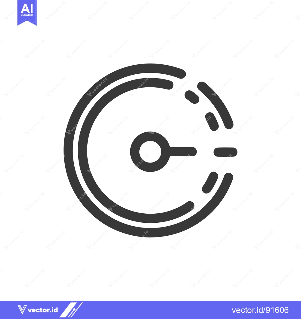 Premium Vector dari Circular Target Icon with Dashed Lines, Minimalist Design, Dark Gray o