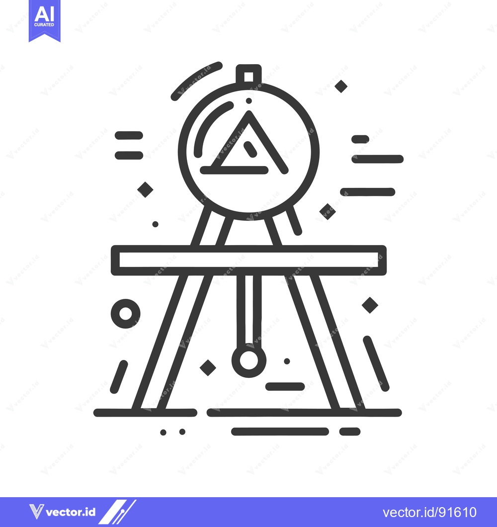 Premium Vector dari Pendulum with a triangle inside a circle on a tripod stand