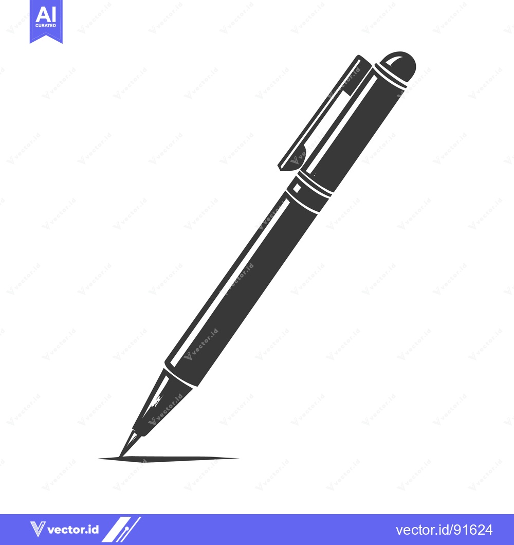 Premium Vector dari A monochrome pen illustrates writing or drawing on a white surface