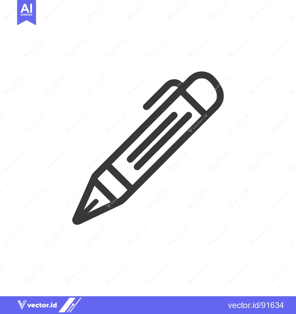 Premium Vector dari Minimalist Pencil Icon: Clean Line Art on White Background, Writing To
